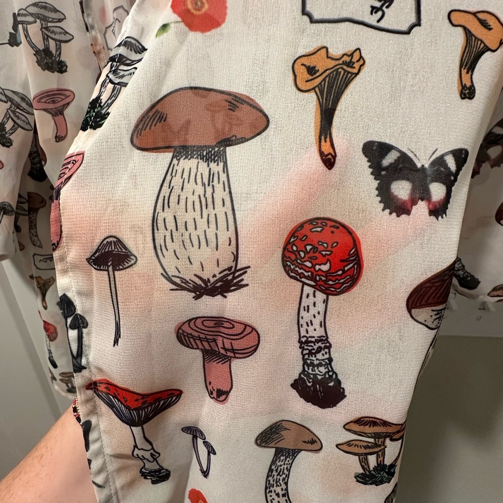 SHEIN Mushroom Print Kimono - Picture 8 of 9